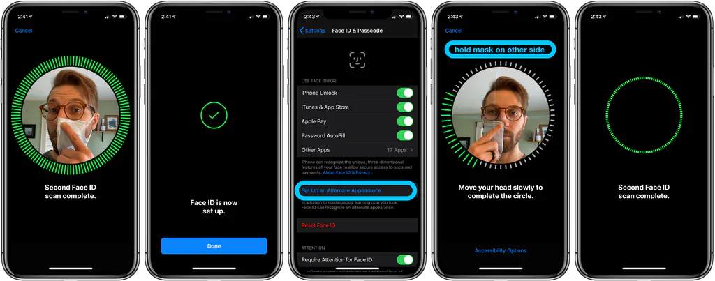 Cách cải thiện khả năng quét Face ID khi đeo khẩu trang