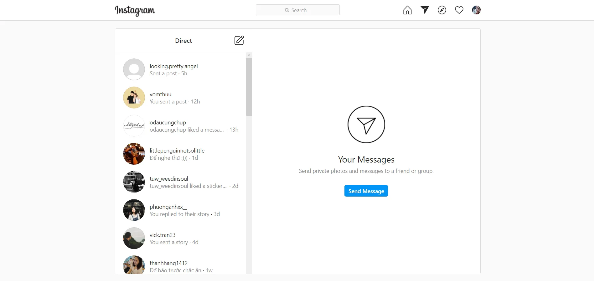 Instagram tung cập nhật hộp thư Direct Messages trên nền tảng web