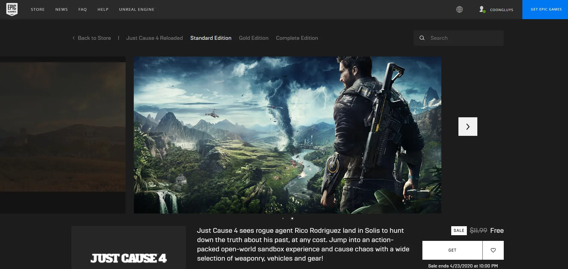 Nhanh tay lấy game khủng Just Cause 4 hiện đang được Epic Games tặng miễn phí
