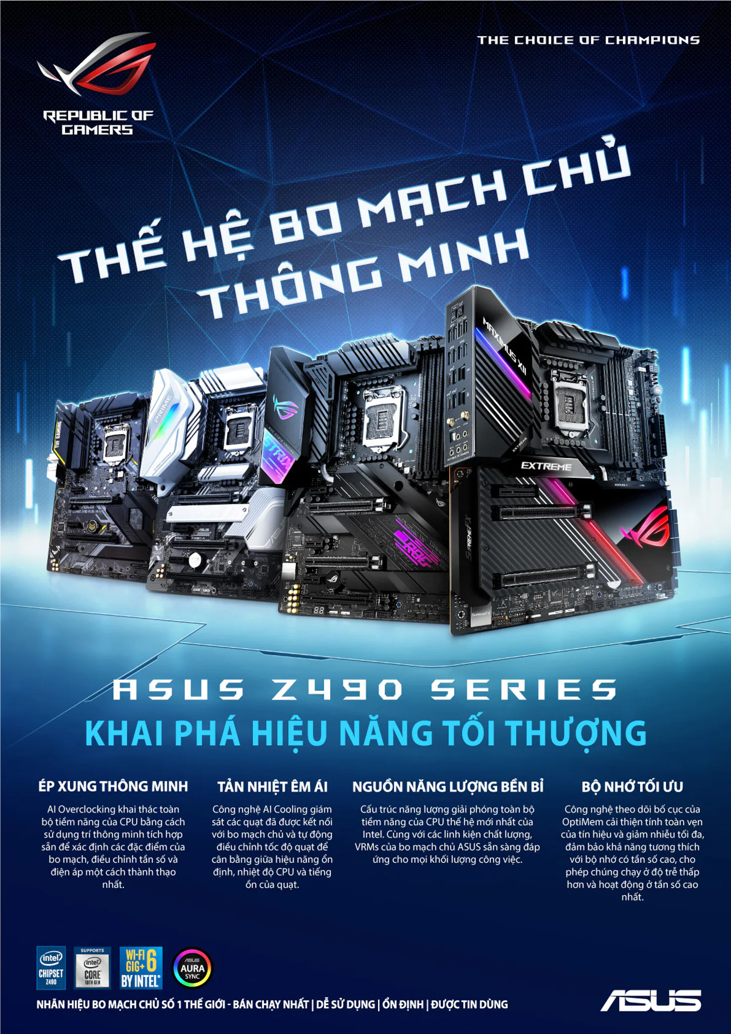 ASUS giới thiệu dòng bo mạch chủ Z490 với 17 lựa chọn dành cho mọi đối tượng