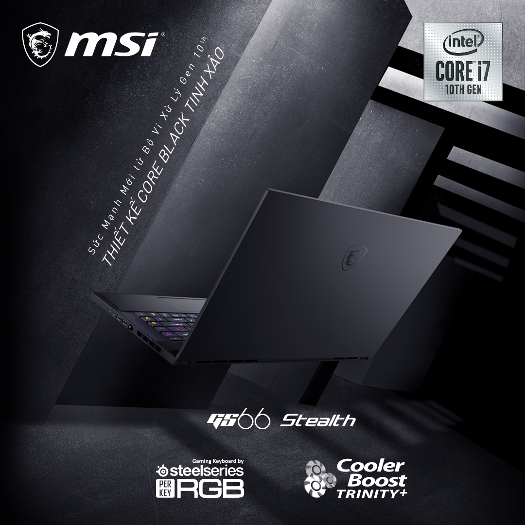 MSI nâng cấp 6 dòng sản phẩm laptop chơi game lên CPU Intel thế hệ 10