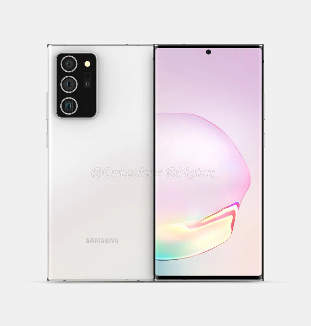 Loạt ảnh render mới của Galaxy Note20 Plus cho thấy màn hình hơn và cụm camera khá lồi