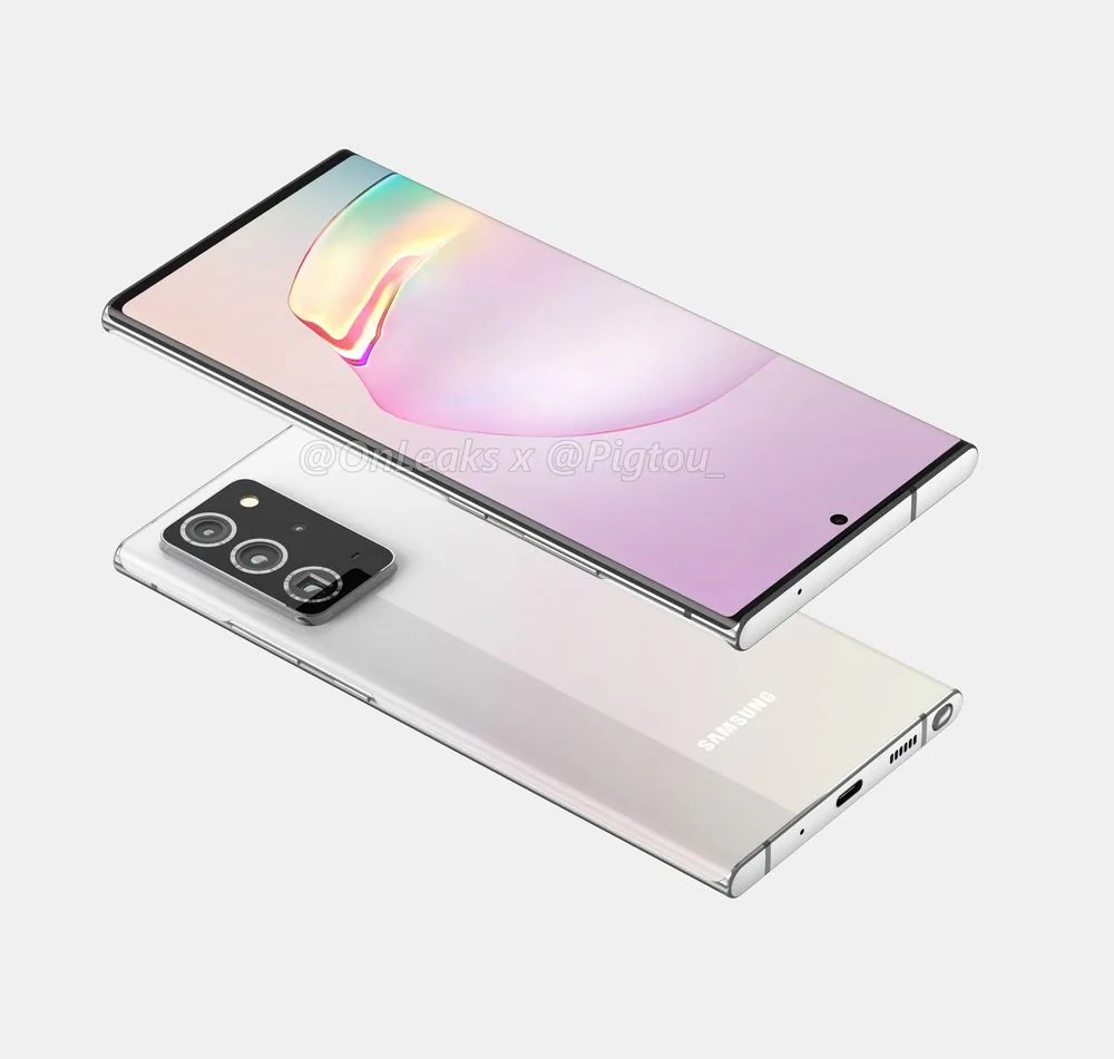 Loạt ảnh render mới của Galaxy Note20 Plus cho thấy màn hình hơn và cụm camera khá lồi