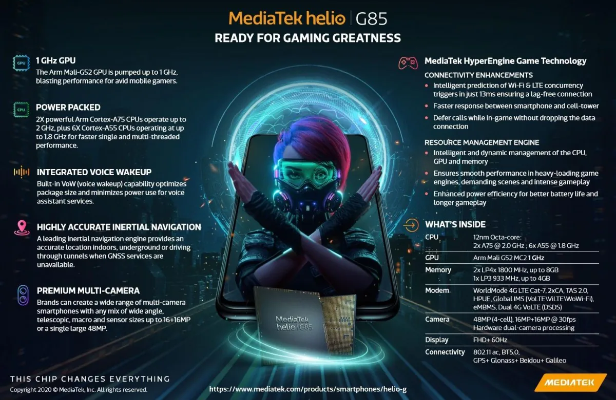 MediaTek chính chức giới thiệu Helio G85 với GPU mới và hứa hẹn tốc độ mạng nhanh