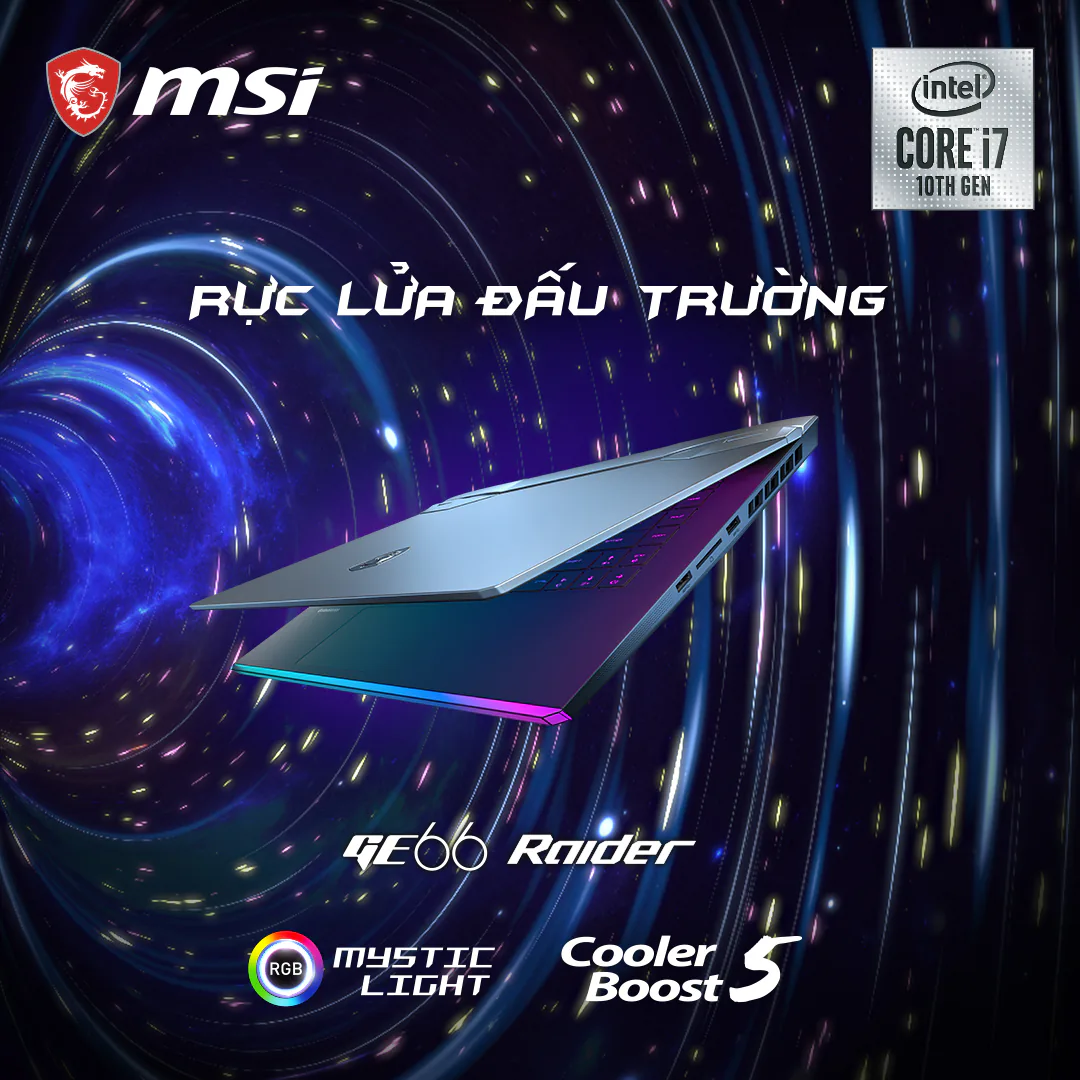 MSI nâng cấp 6 dòng sản phẩm laptop chơi game lên CPU Intel thế hệ 10