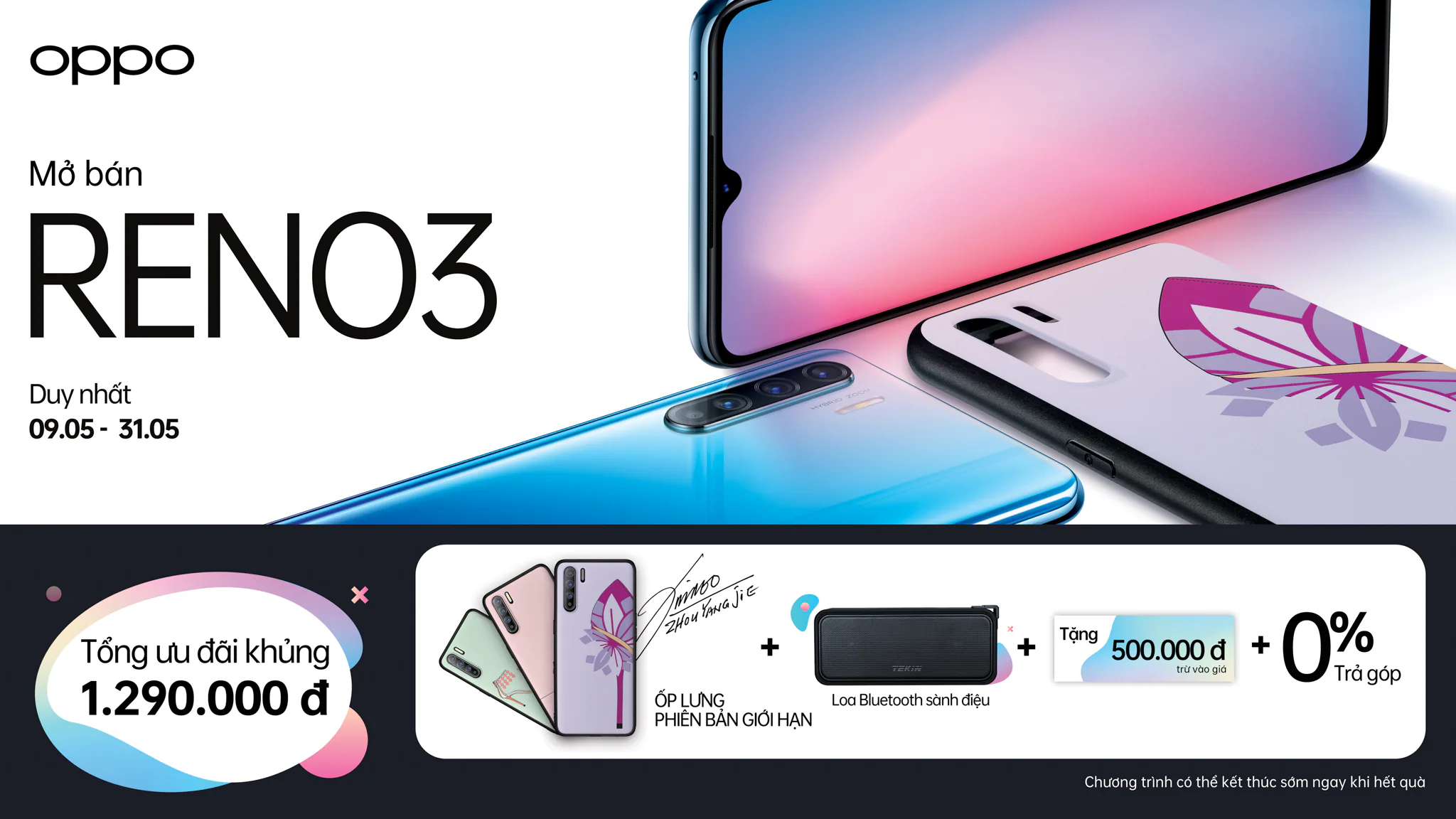 OPPO nhá hàng chuyên gia selfie Reno3 sẽ ra mắt ngày 8/5 cùng quà tặng lên tới 1,290,000 VND