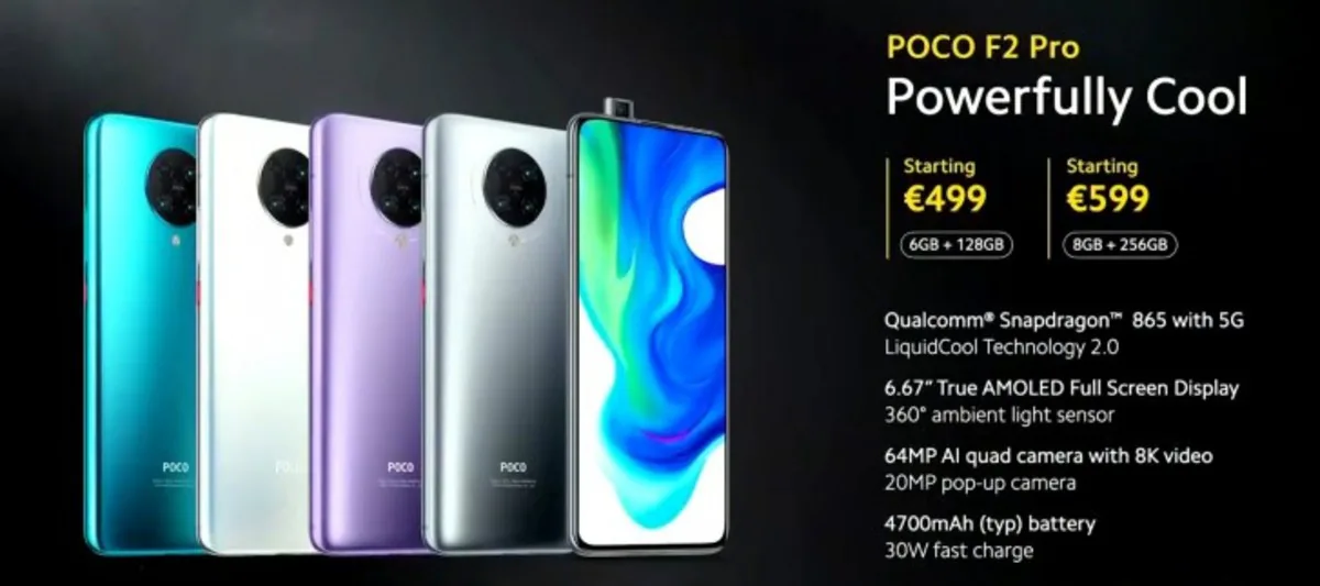 Poco F2 Pro ra mắt với chip Snapdragon 865, màn hình Super AMOLED 6.67-inch và camera 64MP