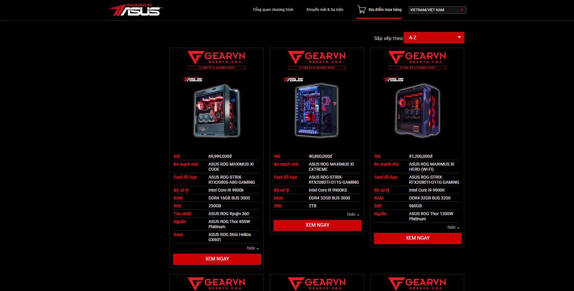 POWERED BY ASUS - Website hội tụ các giàn máy đã được ASUS cùng các chuyên gia tùy chỉnh cấu hình