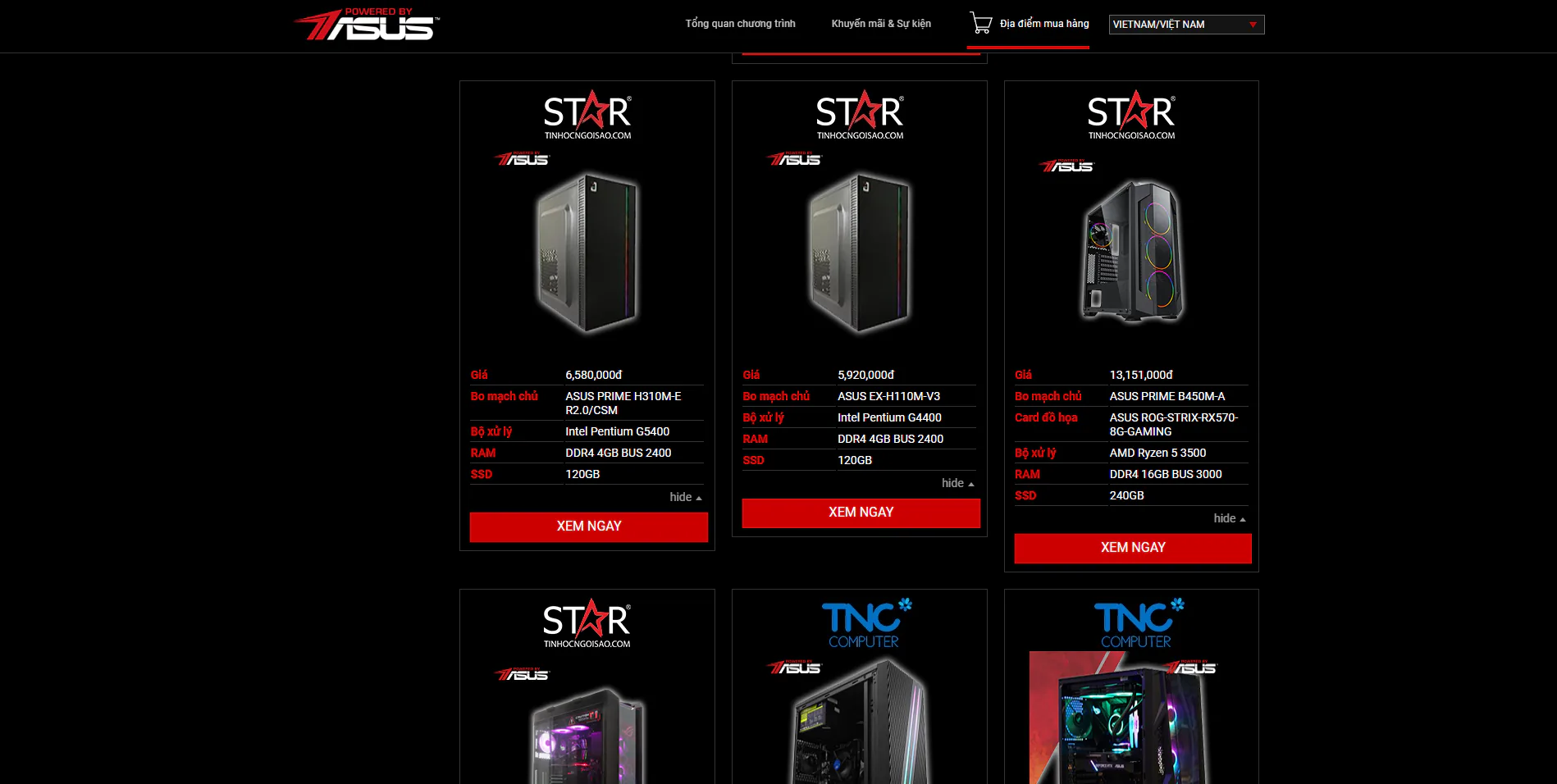 POWERED BY ASUS - Website hội tụ các giàn máy đã được ASUS cùng các chuyên gia tùy chỉnh cấu hình