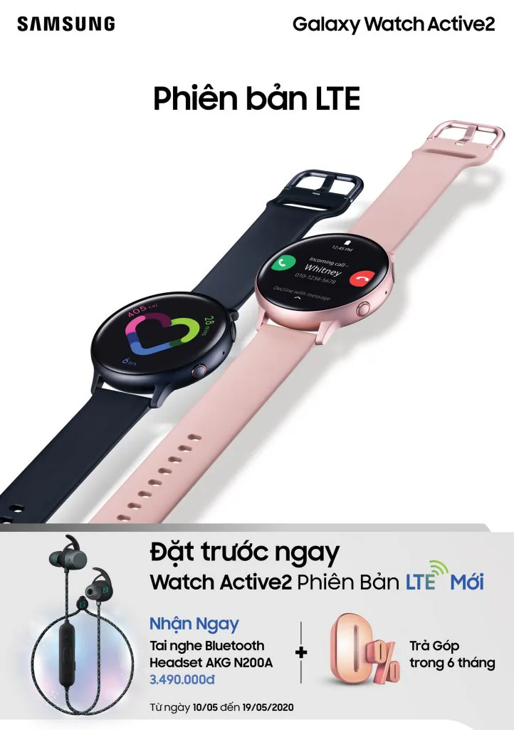 Ra mắt Galaxy Watch Active2 LTE kết nối 4G độc lập: Liên lạc, giải trí trực tuyến không cần smartphone