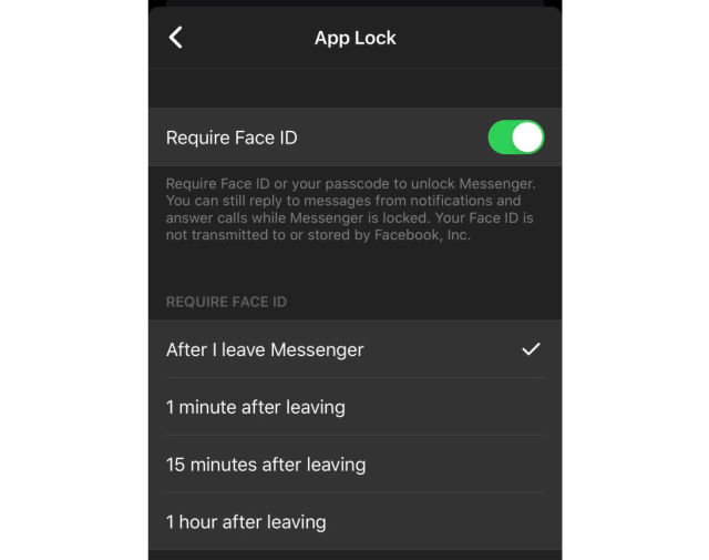 Facebook thử nghiệm khoá Face ID và Touch ID cho ứng dụng Messenger trên iOS