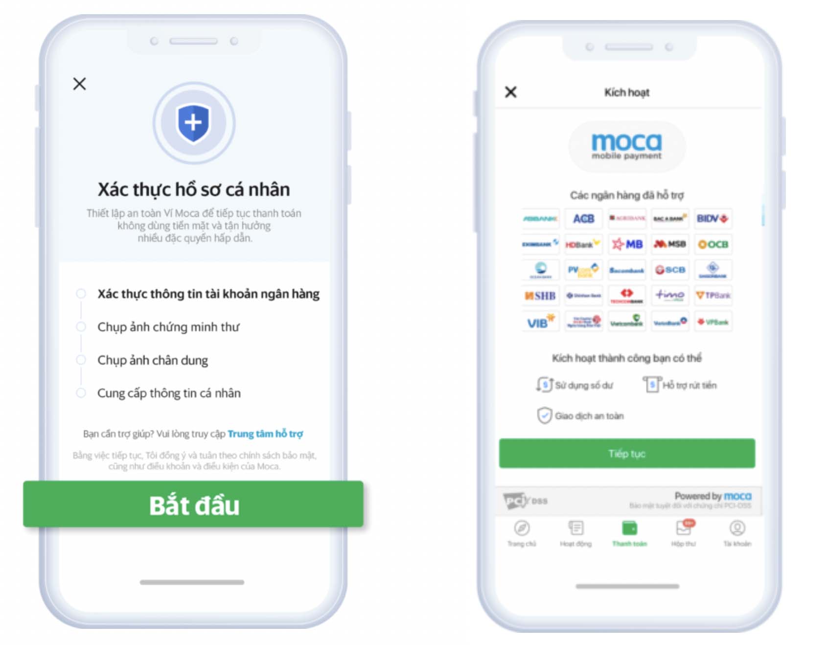 Ví điện tử Moca khuyến nghị người dùng xác thực thông tin trước ngày 07/07/2020 để tăng cường bảo mật