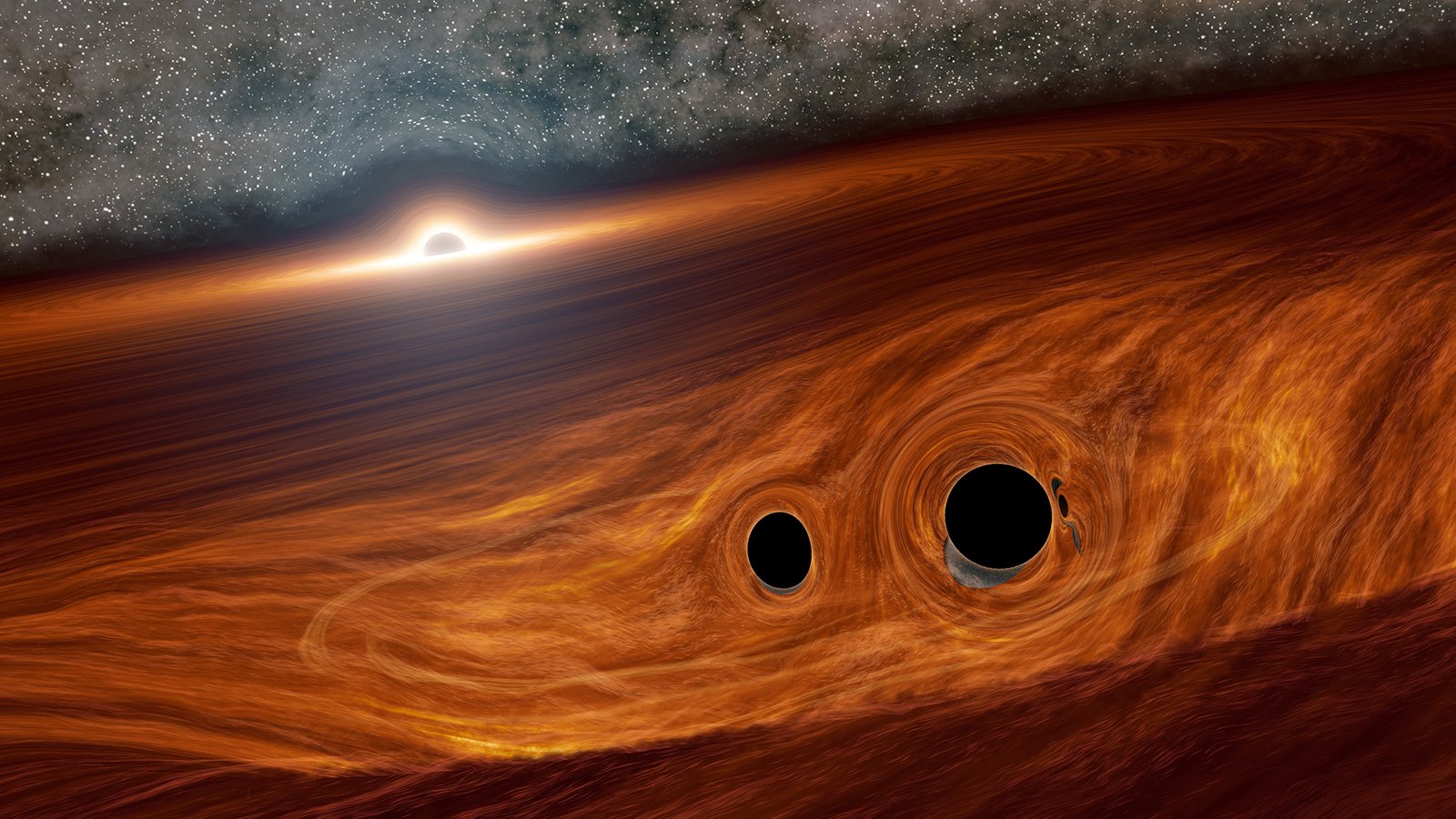 Các nhà thiên văn học có thể đã phát hiện ra ánh sáng từ hai hố đen đang va chạm