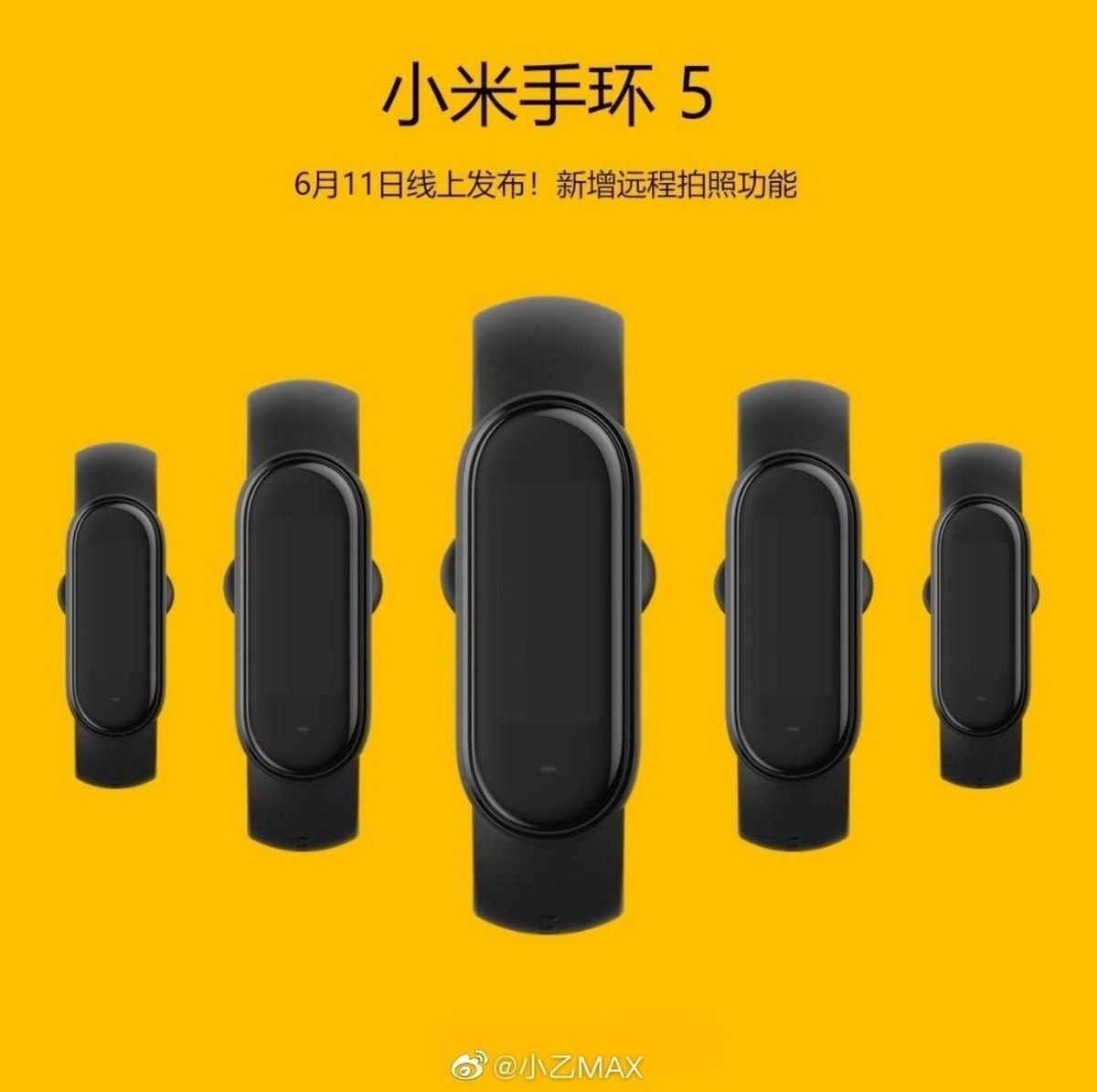 Xiaomi Mi Band 5 sẽ ra mắt 11/6 với khả năng điều khiển camera từ xa