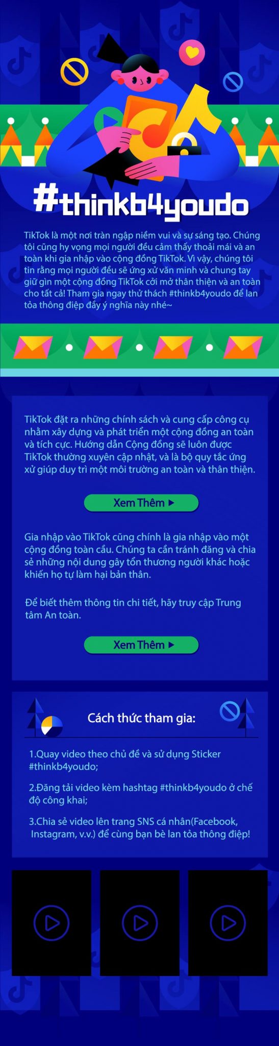 TikTok ra mắt chiến dịch #thinkb4youdo kêu gọi mọi người chung tay vì một cộng đồng mạng thân thiện và an toàn