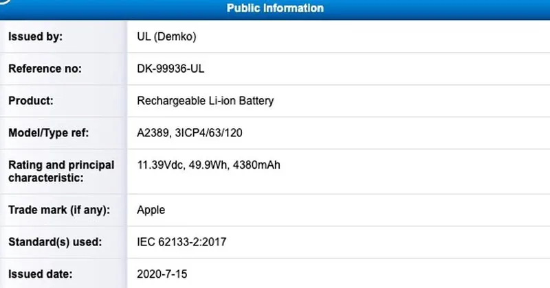 Phát hiện chứng nhận pin mới cho MacBook Air, Apple có thể sẽ nâng cấp dòng máy này sắp tới.