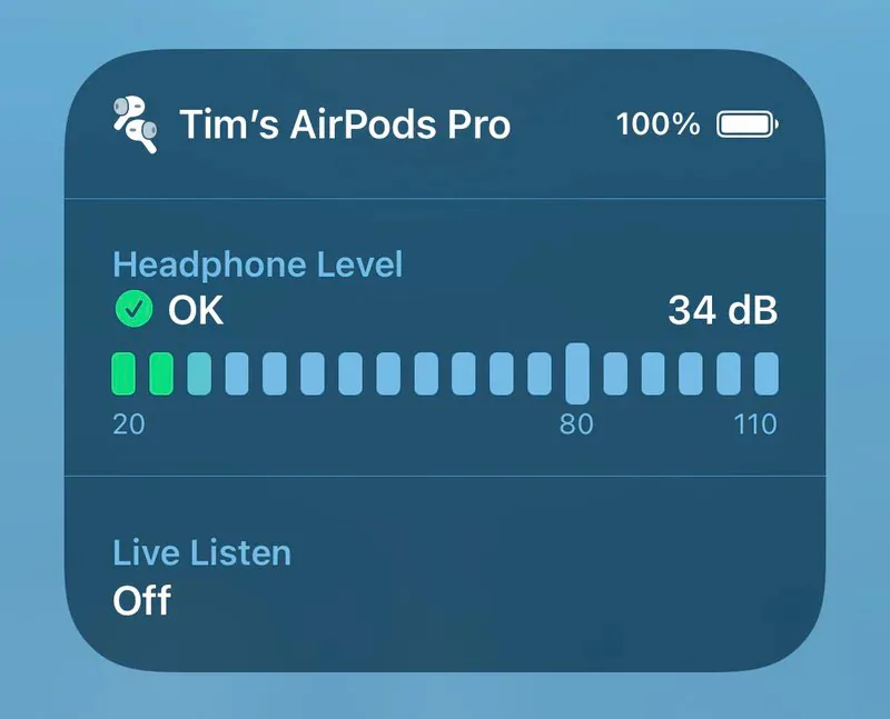 Cách kiểm tra xem âm lượng tai nghe có ảnh hưởng tới tai hay không trong thời gian thật trên iOS 14