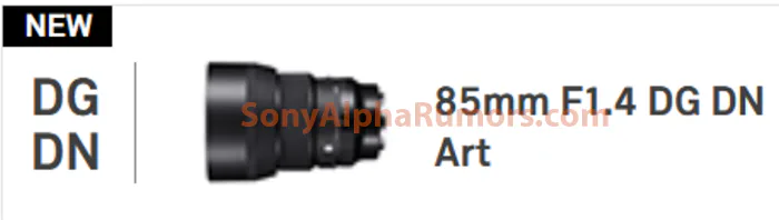 Rò rỉ thông tin Sigma sẽ ra mắt ống kính 85mm F1.4 FE thiết kế hoàn toàn mới vào 6/8