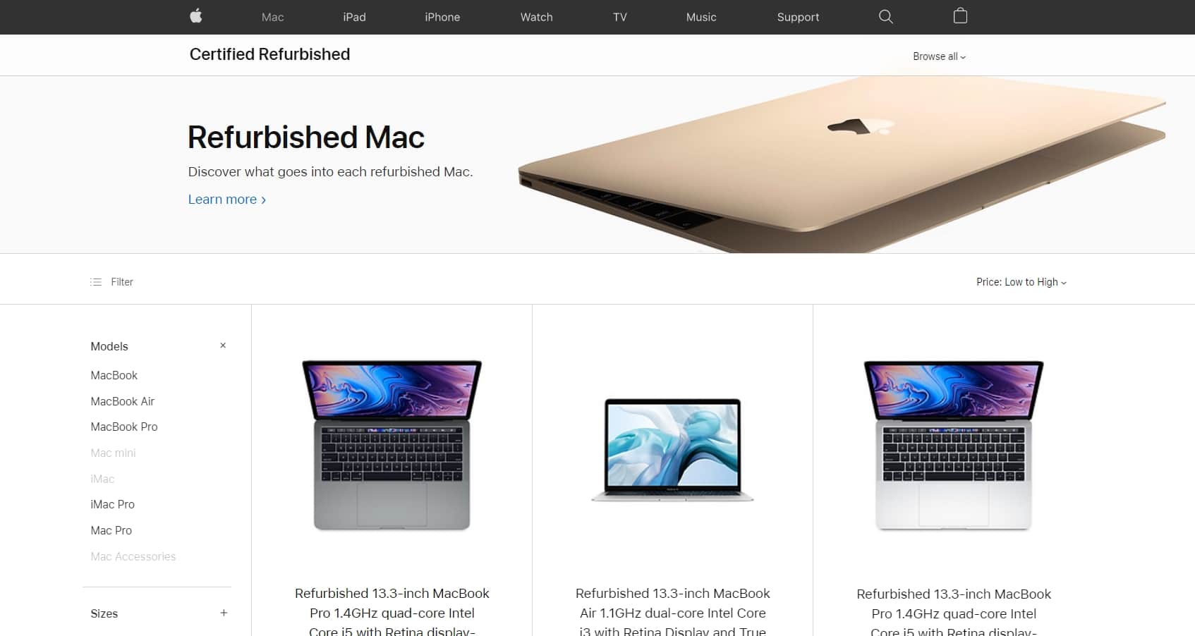 Apple bắt đầu bán ra các mẫu MacBook Pro 2020 13-inch refurbished lần đầu tiên