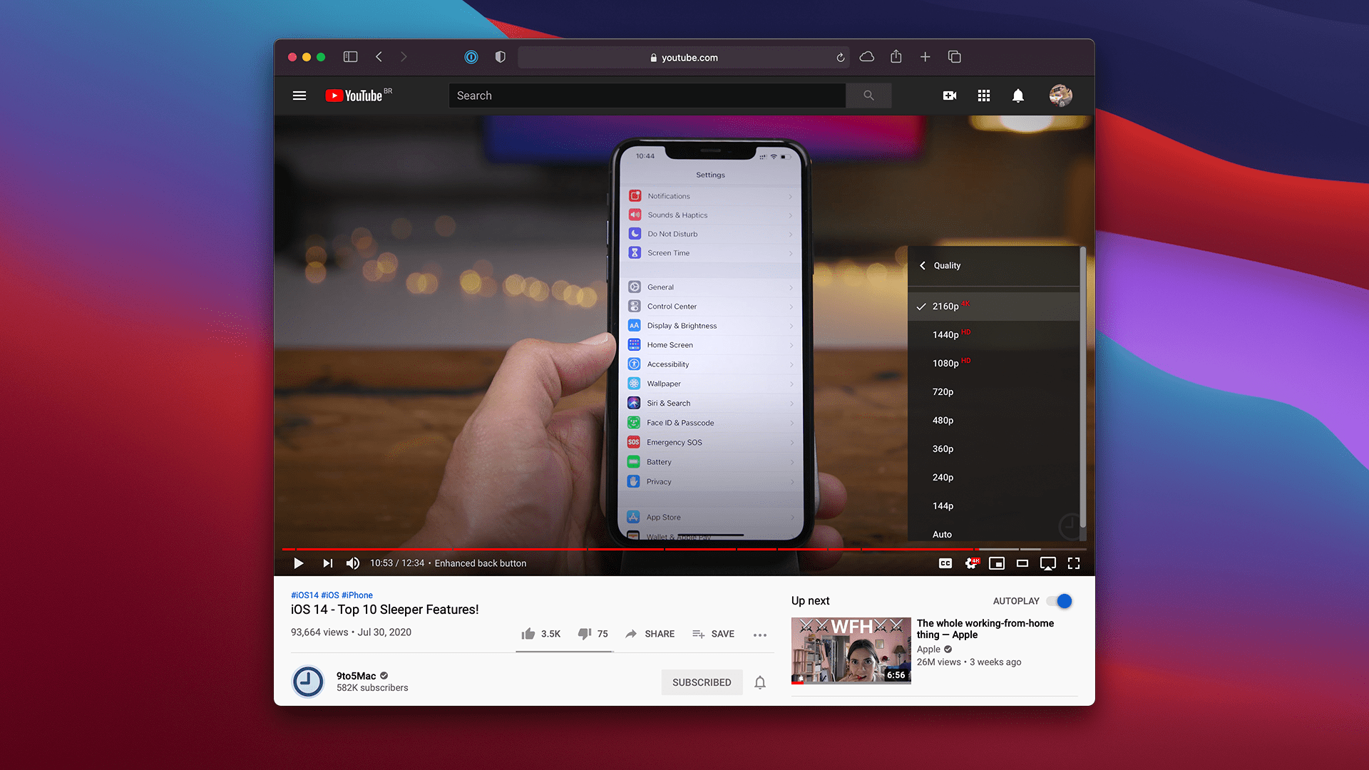 Safari trên macOS Big Sur beta 4 giờ đã hỗ trợ xem video 4K trên YouTube