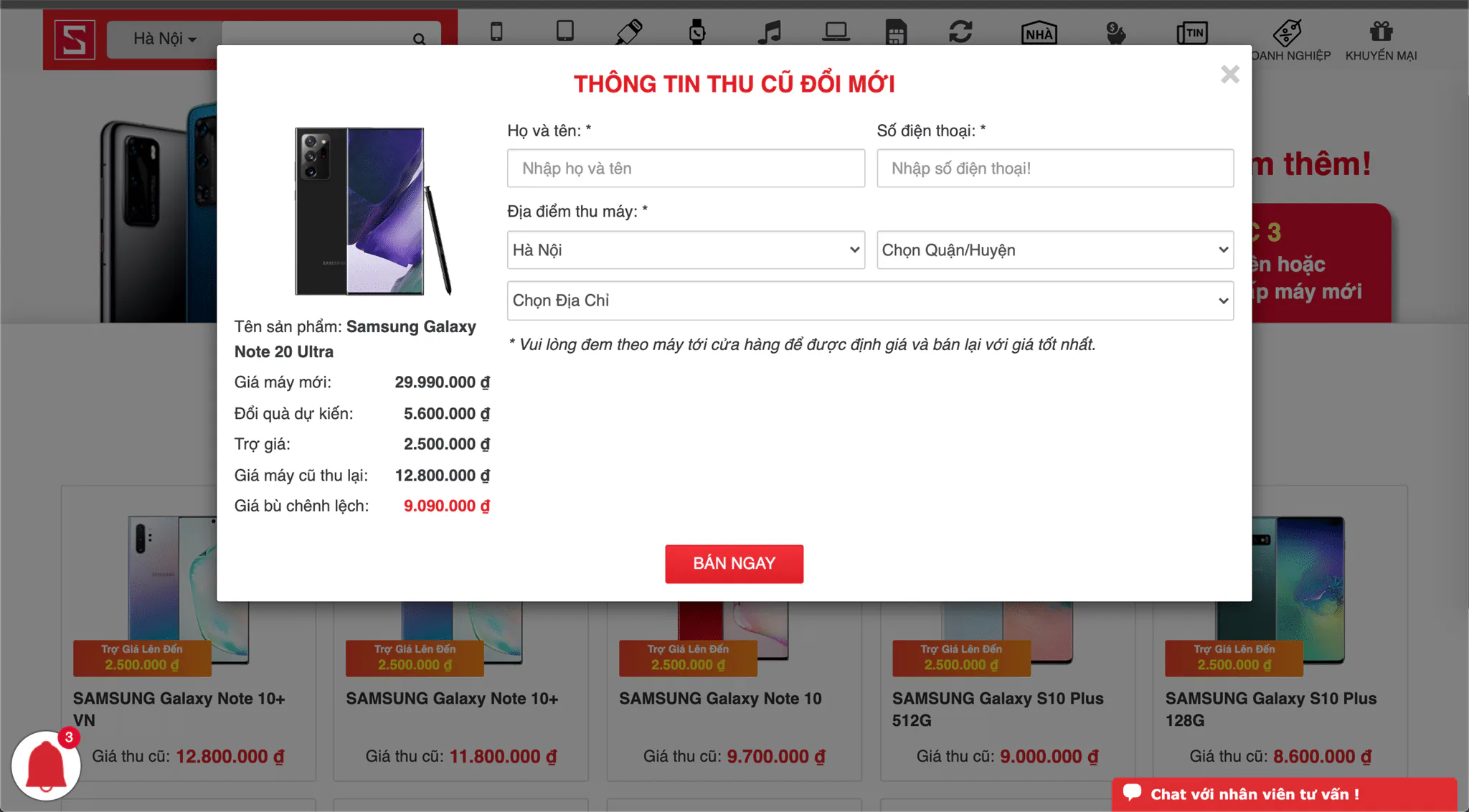 SỐC !!! Lên đời Galaxy Note20 Ultra chỉ từ 8 triệu tại CellphoneS