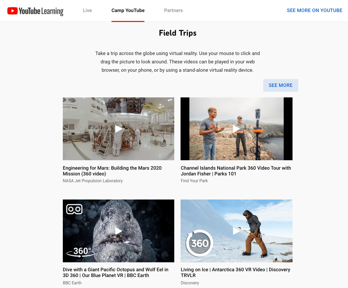 Trải nghiệm sống trên băng, khám phá tàu vũ trụ từ Youtube