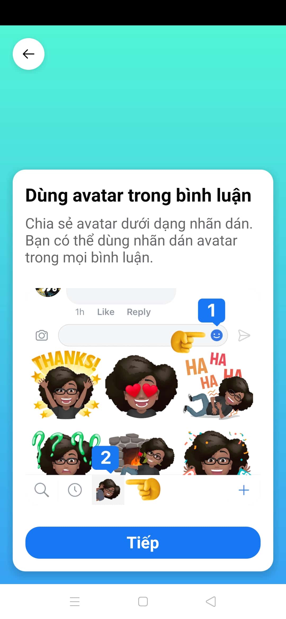 Hướng dẫn cách tạo Avatars Sticker Facebook với gương mặt của bạn