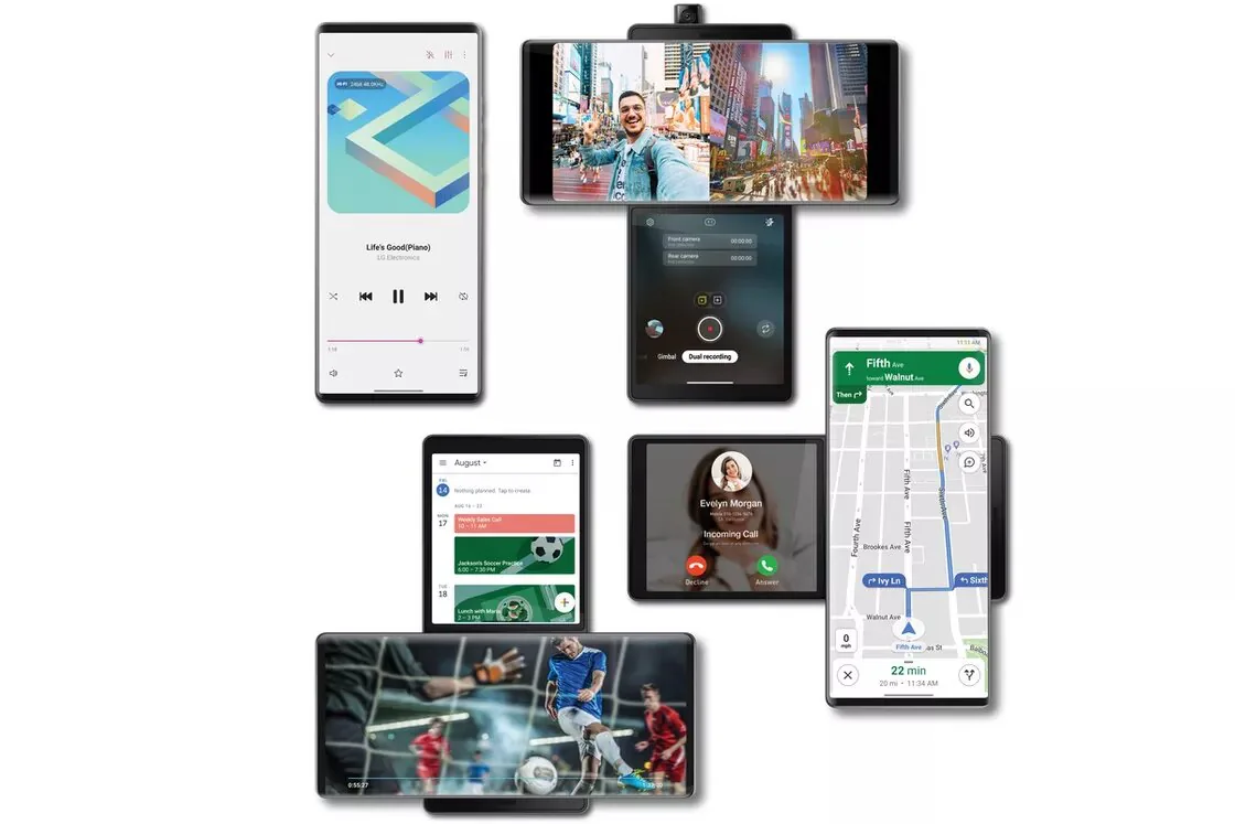 Điện thoại hai màn hình LG Wing ra mắt, xoay hình chữ T kỳ lạ với camera thò thụt