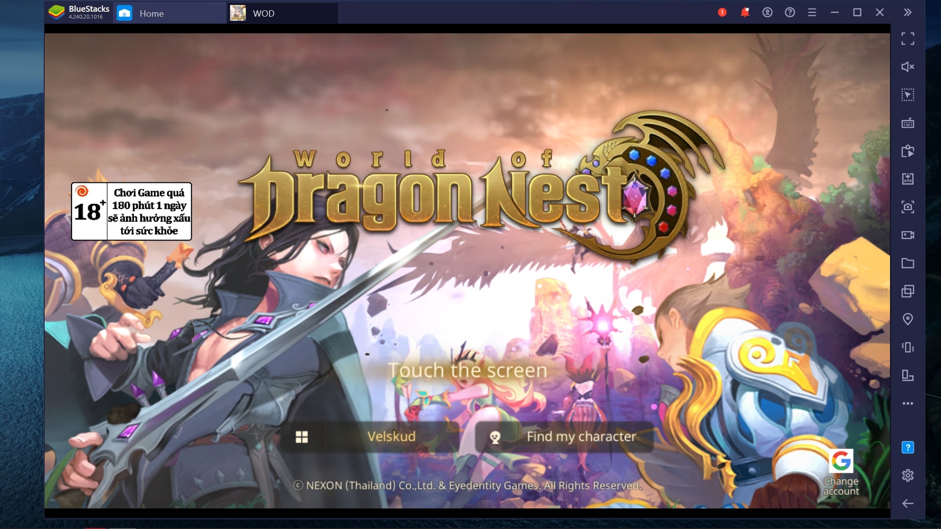 Hướng dẫn cài đặt game World of Dragon Nest trên phần mềm BlueStacks