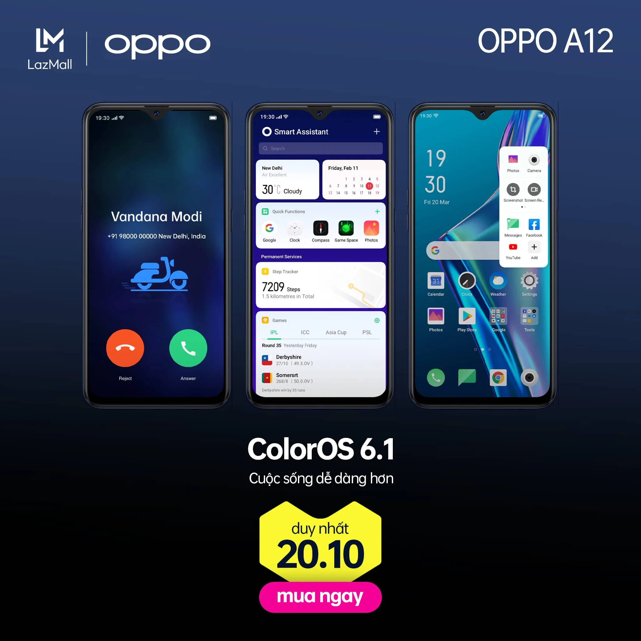 OPPO A12 ra mắt màu mới, độc quyền Lazada: Tặng ngàn deal, đến người phụ nữ bạn yêu
