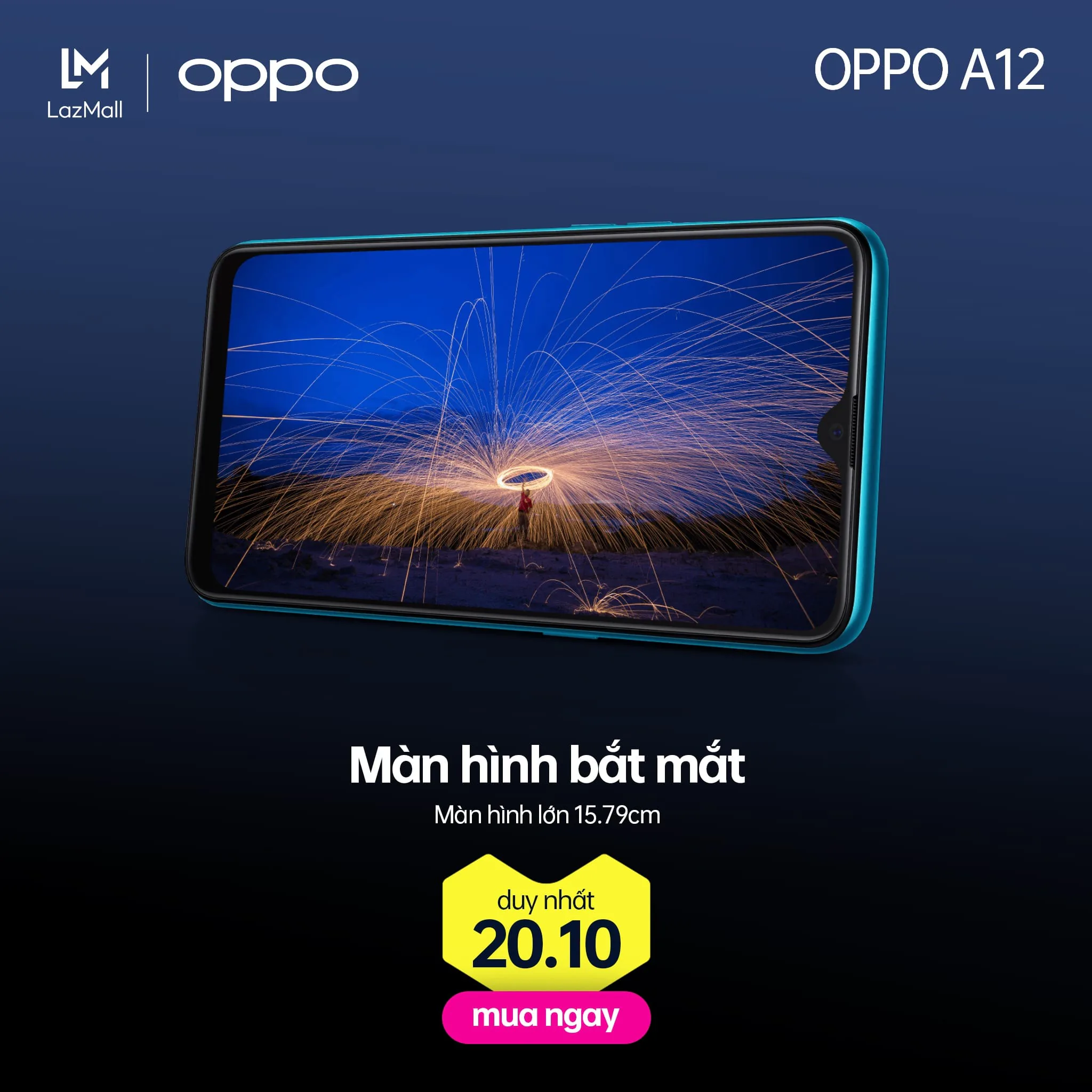 OPPO A12 ra mắt màu mới, độc quyền Lazada: Tặng ngàn deal, đến người phụ nữ bạn yêu