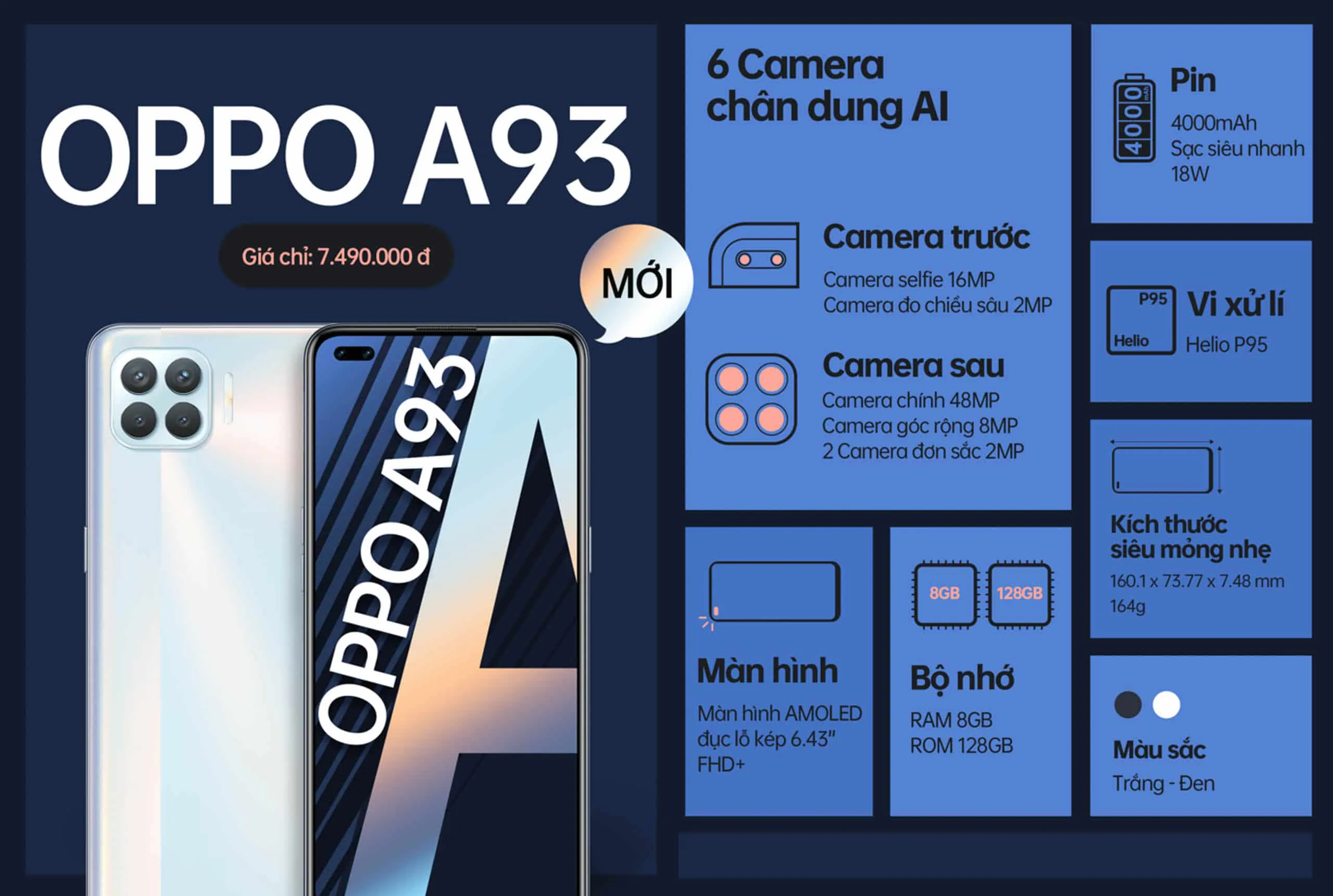 OPPO A93 chính thức lên kệ tại Việt Nam: Công nghệ chụp ảnh chân dung AI, thiết kế mỏng nhẹ cực đẹp cùng hiệu năng ấn tượng