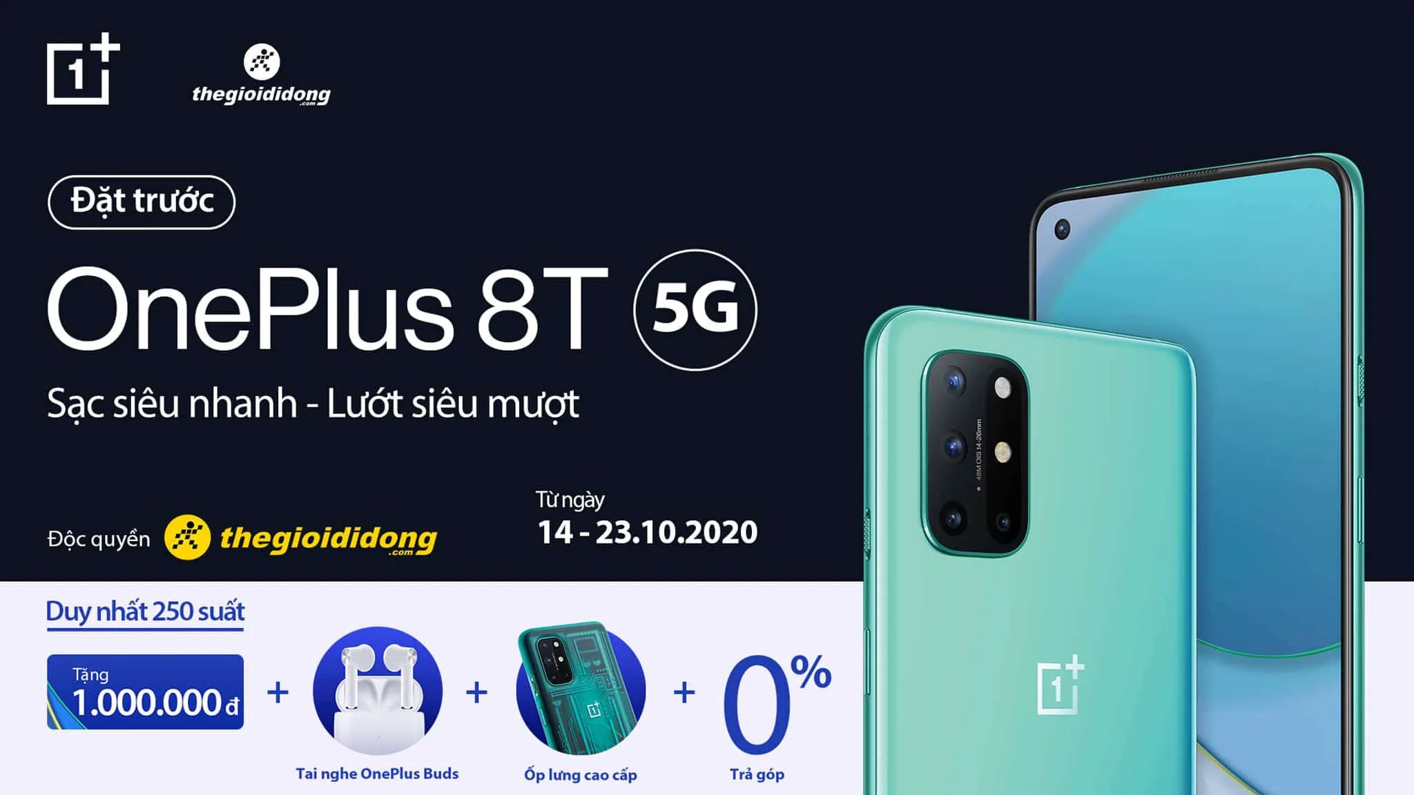 OnePlus chính thức ra mắt OnePlus 8T 5G: Flagship Killer với Sạc nhanh Warp 65, màn hình Fluid AMOLED 120Hz