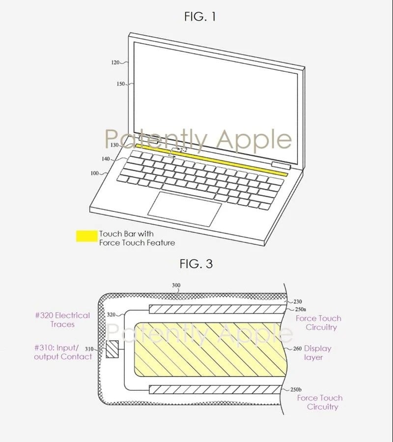 Apple có thể thêm cảm biến Force Touch vào Touch Bar của các MacBook Pro tương lai