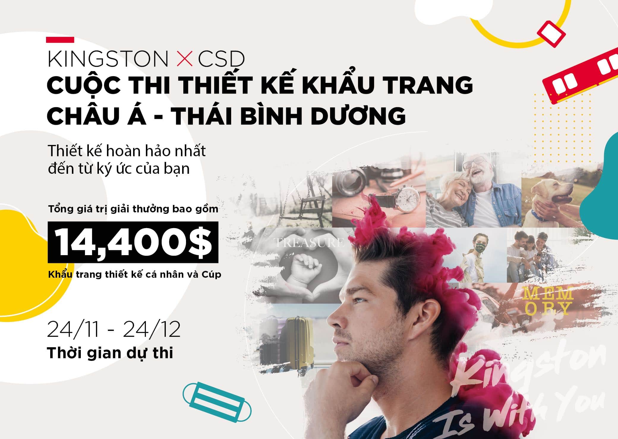 Kingston hợp tác với CSD tổ chức Cuộc Thi Thiết Kế Khẩu Trang với chủ đề “Sức Mạnh Ký Ức”, giải thưởng lên tới 14,400 USD