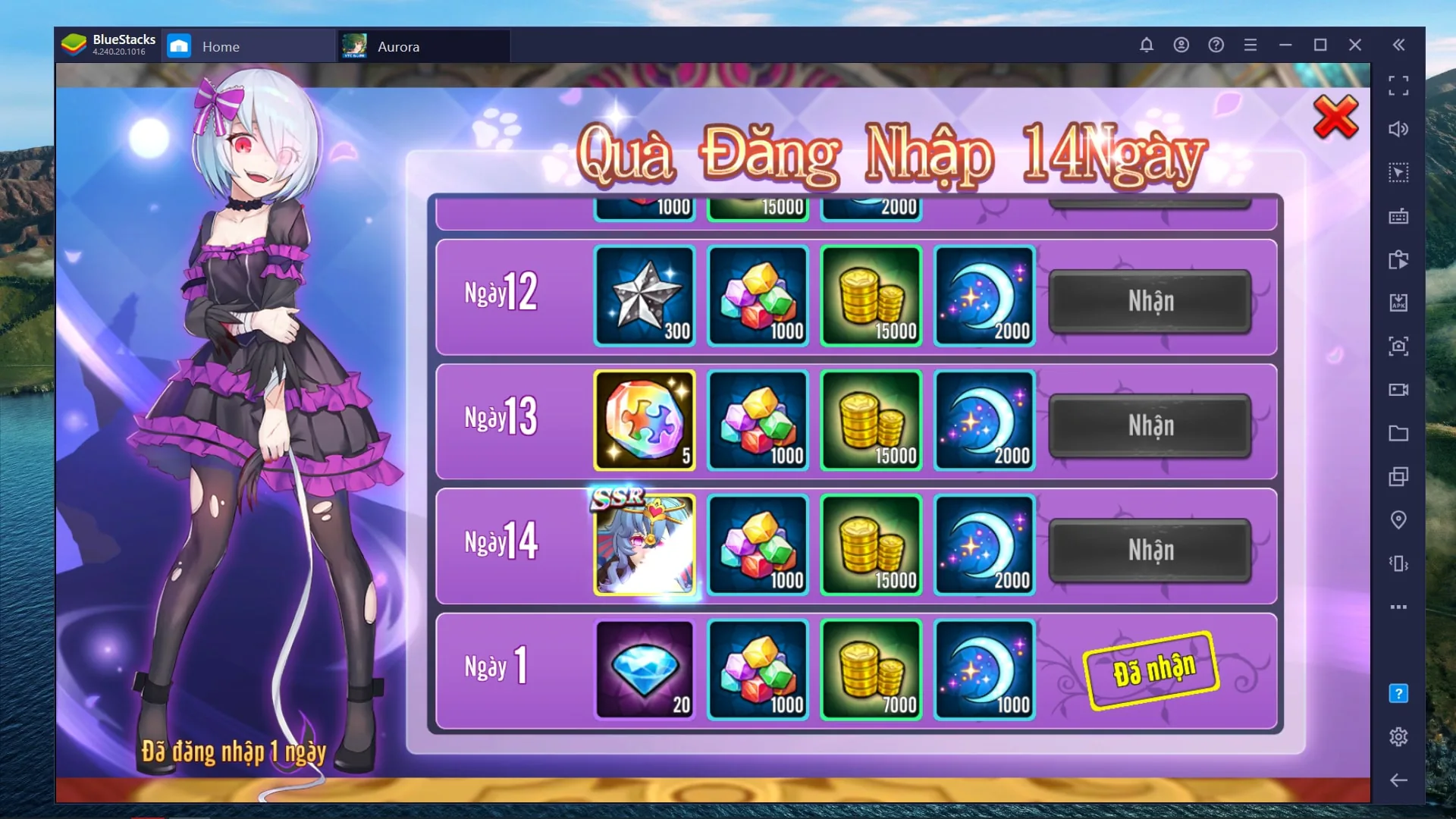 Aurora - Vùng Đất Huyền Thoại, tựa game mobile RPG chặt chém cực đã khi chơi trên phần mềm BlueStacks