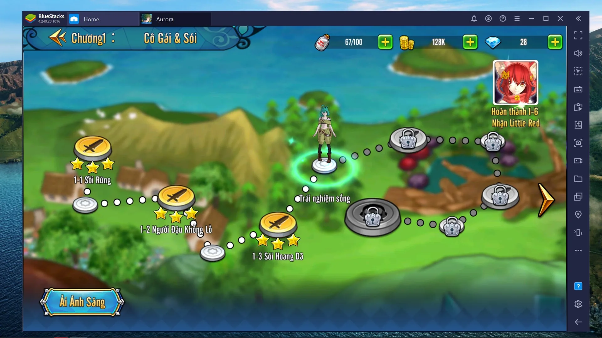 Aurora - Vùng Đất Huyền Thoại, tựa game mobile RPG chặt chém cực đã khi chơi trên phần mềm BlueStacks