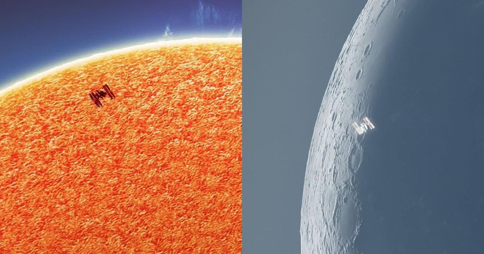 Nhiếp ảnh gia đã bắt được khoảnh khắc Trạm Không gian Quốc tế bay qua Mặt Trăng và Mặt Trời