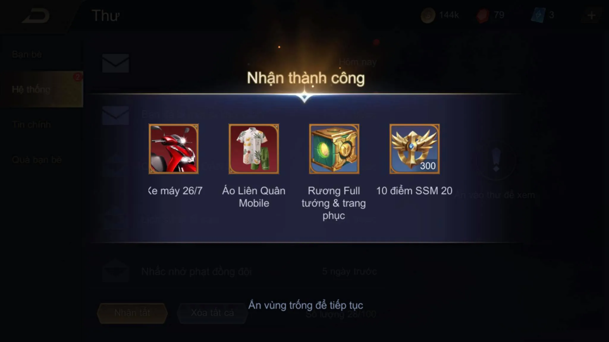 Liên Quân Mobile gặp lỗi kỹ thuật rạng sáng 11/11, người chơi được tặng full tướng, skin, cả xe SH, Garena lên tiếng xác nhận lỗi và sẽ thu hồi