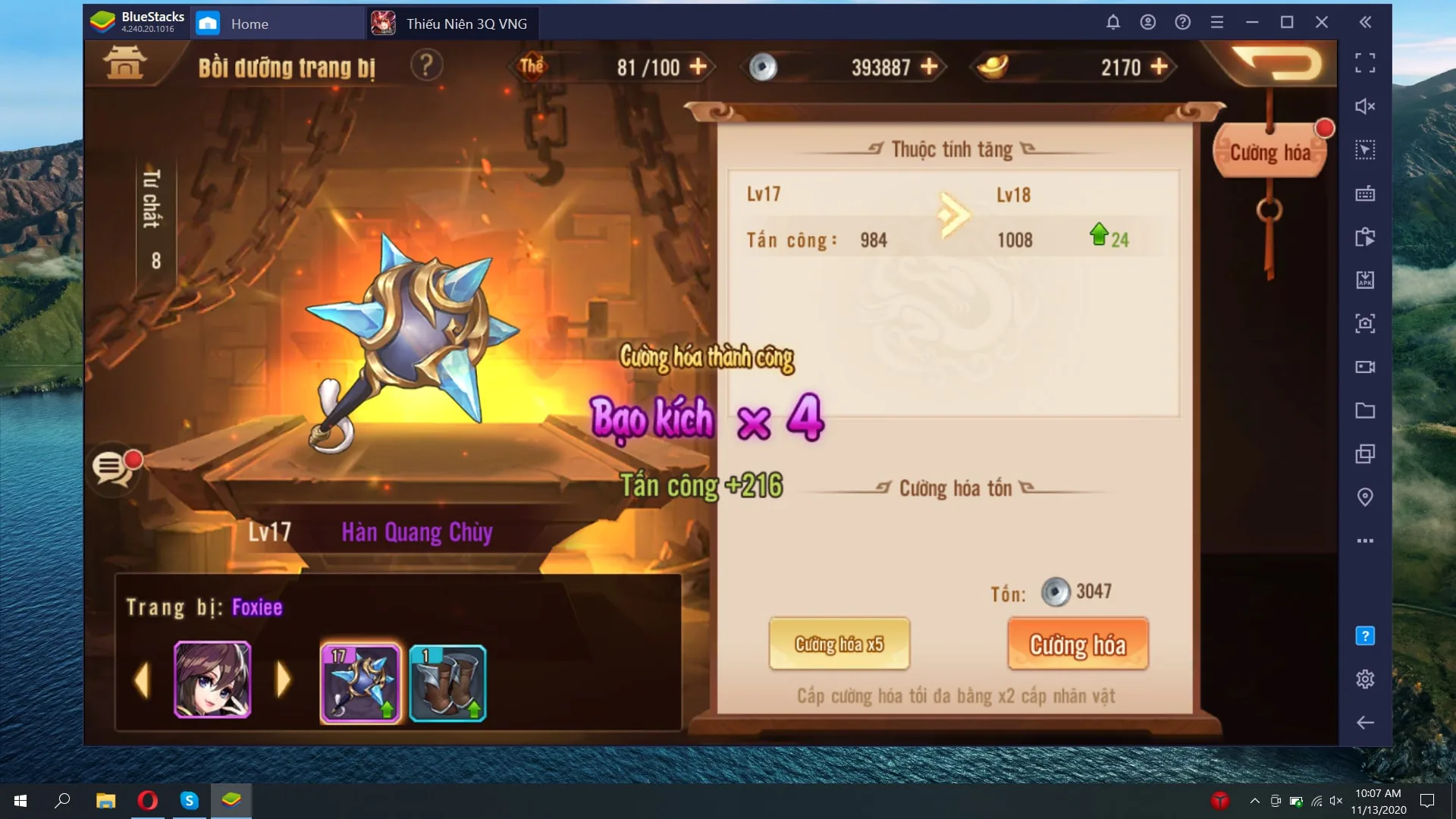 Cách mạnh lên nhanh và vượt ải dễ hơn dành cho người mới chơi game Thiếu Niên 3Q với Bluestacks