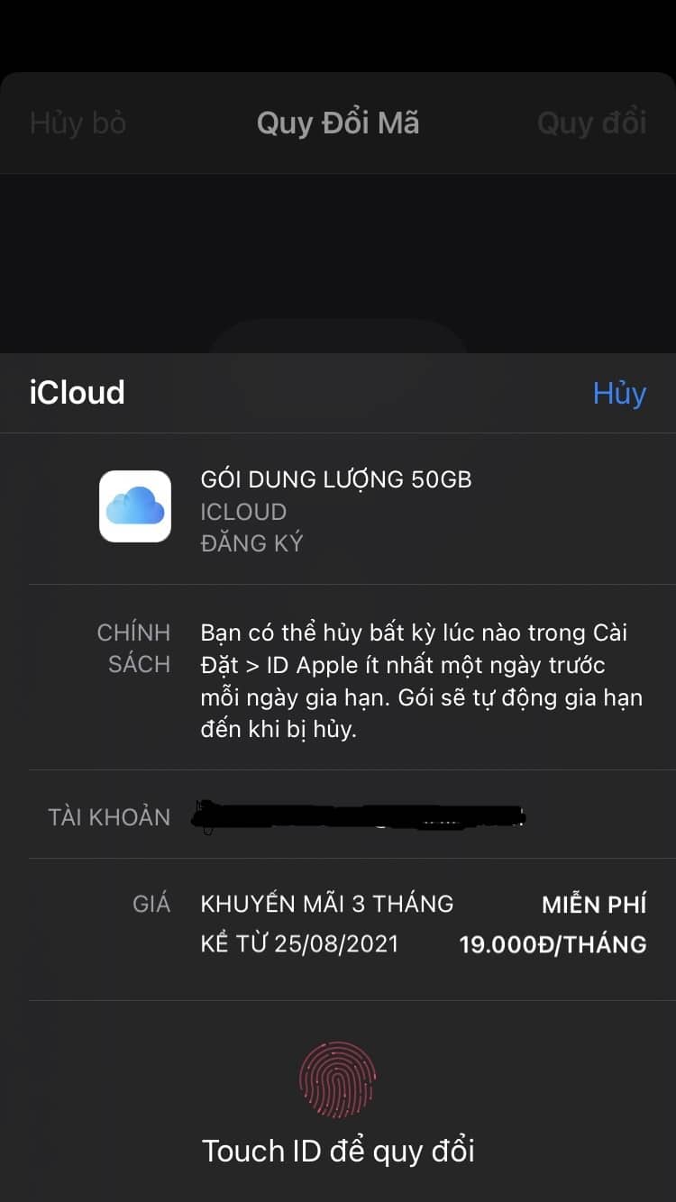 Hướng dẫn cách lấy 9 tháng dung lượng iCloud 50GB miễn phí cho người mới