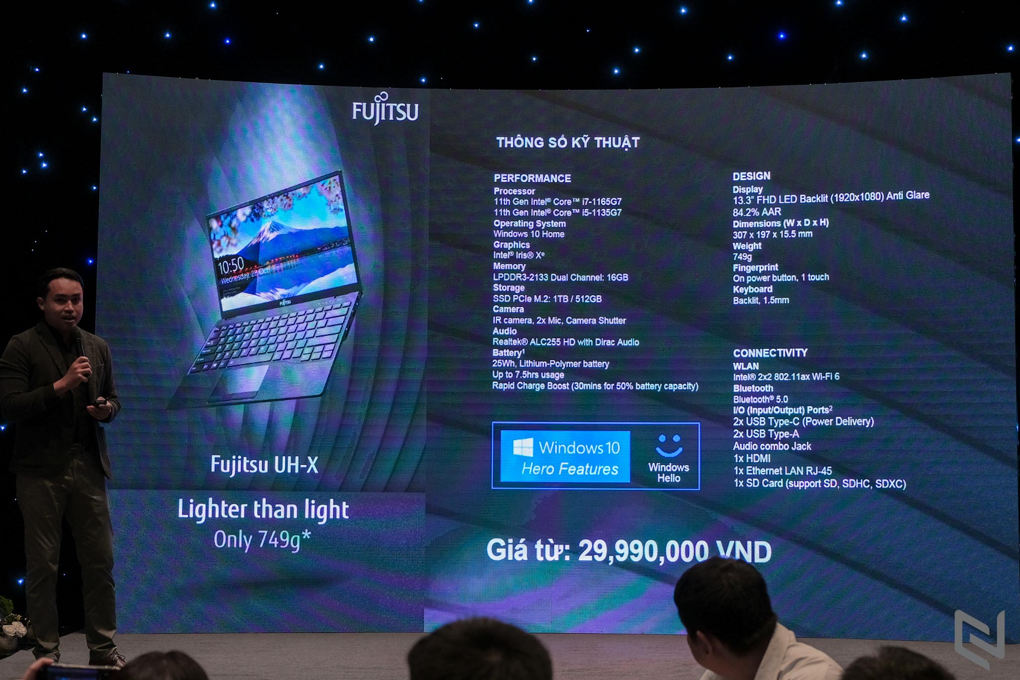 Ra mắt laptop siêu mỏng nhẹ Fujitsu UH-X tại Việt Nam, giá từ 29,990,000 VND