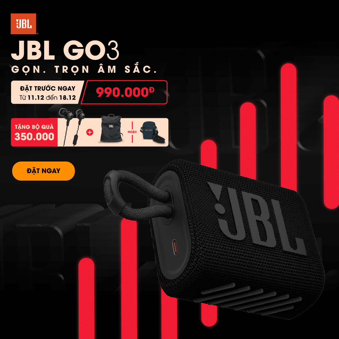 JBL Go 3: Loa di động chống nước “Nhỏ mà có võ”, giá 990,000 VND, đặt trước từ hôm nay đến hết 18/12/2020