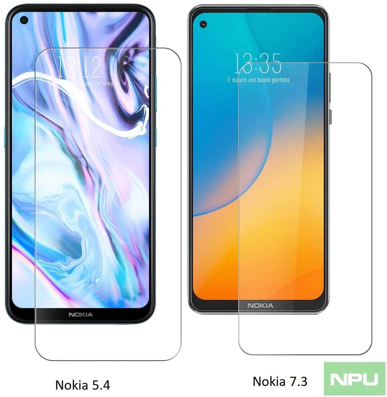 Ảnh rò rỉ cho thấy sự khác biệt về thiết kế mặt trước giữa Nokia 7.3 5G và Nokia 5.4