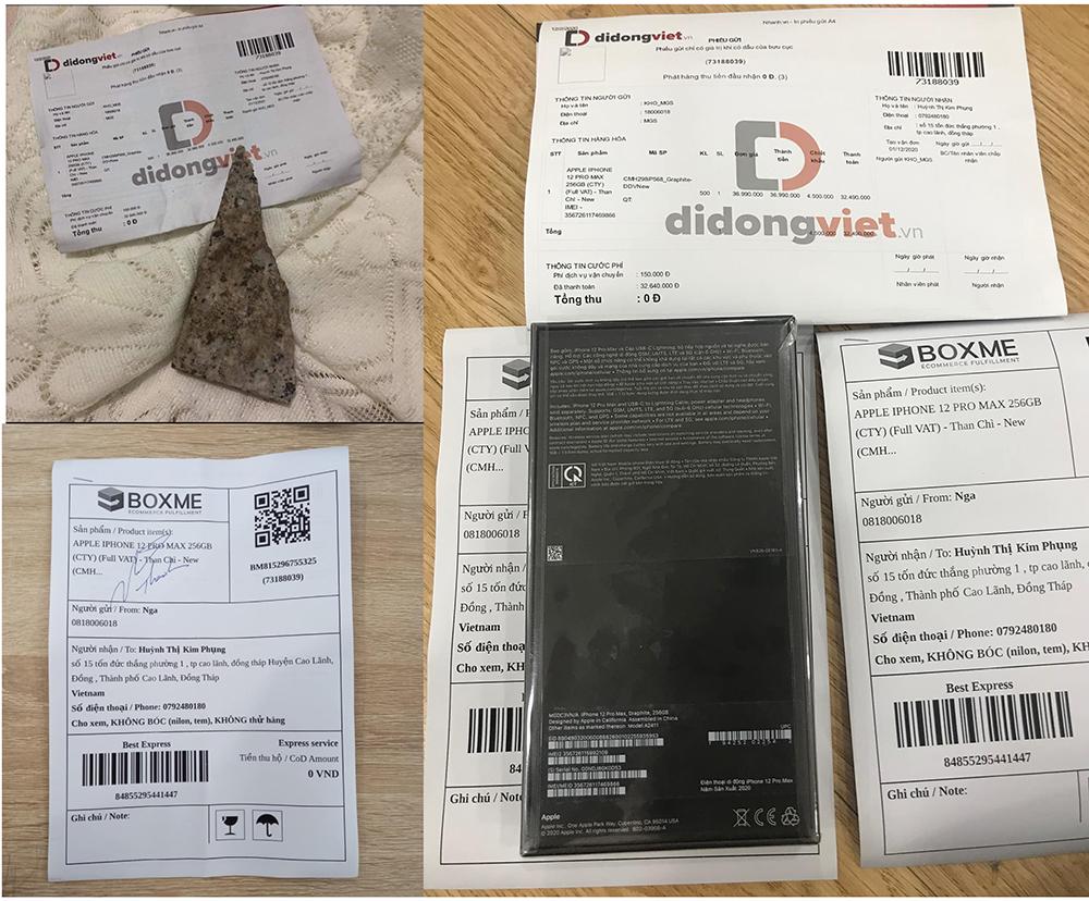 Chia sẻ về việc khách mua iPhone 12 Pro Max nhận cục đá