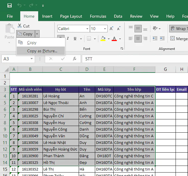 Hướng dẫn cách chuyển file Excel sang ảnh nhanh chóng