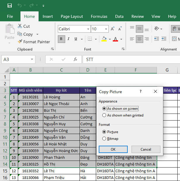 Hướng dẫn cách chuyển file Excel sang ảnh nhanh chóng