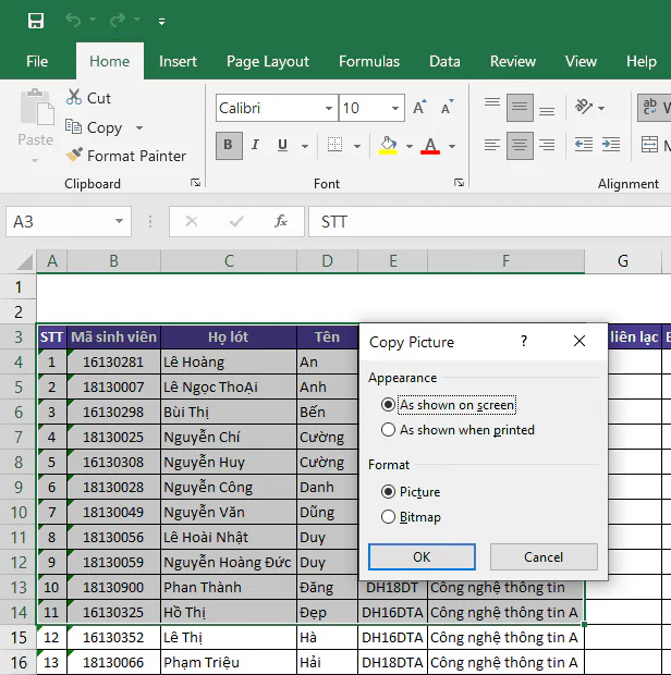 Hướng dẫn cách chuyển file Excel sang ảnh nhanh chóng