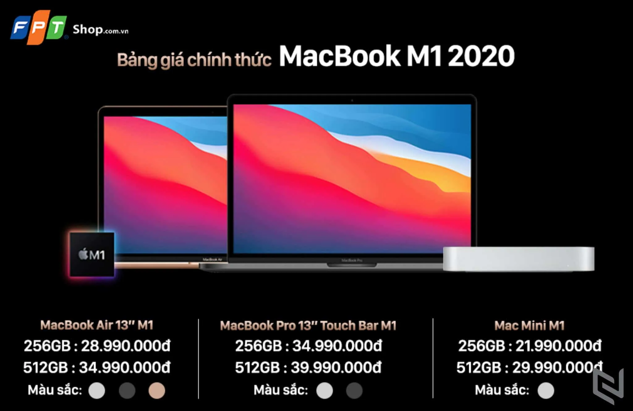 FPT Shop là chuỗi cửa hàng chính hãng đầu tiên mở bán MacBook M1 2020 tại Việt Nam