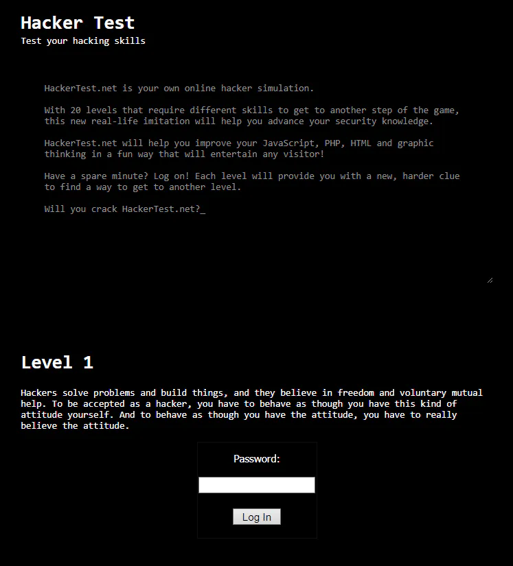Kiểm tra kỹ năng "làm hacker" đầy thú vị với trang web Hackertest